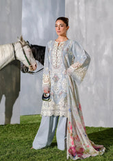 3-PC Unstitched Embordered Luxury Lawn By Elaf | ELH-7B ISSABEL